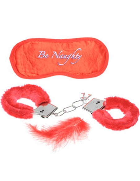 Accessoires couple plume menottes rouge loup