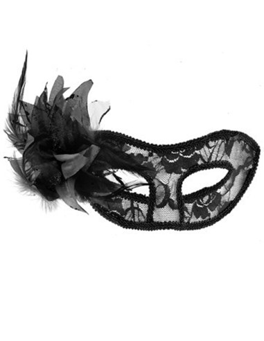 : masque transparent fleur noire