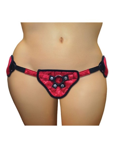 Corsette en dentelle et satin rouge taille Plus Sportsheets 830286 Noir/Rouge