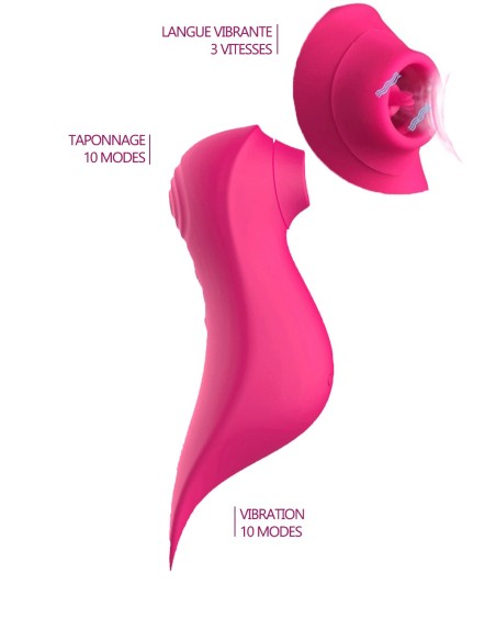 Vibromasseur stimulateur taponnage 3 en 1. de chez votre distributeur sextoy