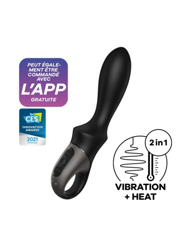 Vibromasseur noir USB, chauffant, connecté Heat Climax de Satisfyer