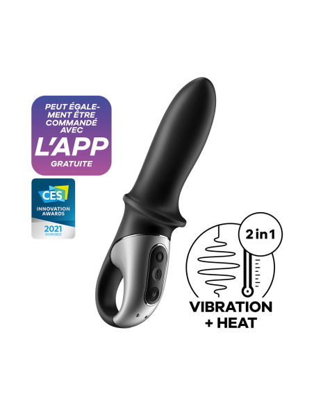 Vibromasseur USB noir,  chauffant et connecté Hot Passion Satisfyer