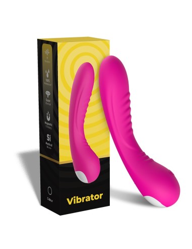 Distributeur vibromasseur usb en silicone médical rose avec 9 modes de vibration en