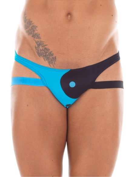 Jock strap bleu noir sexy et tendance pour homme