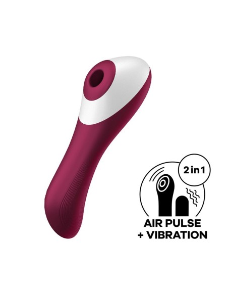 Vibromasseur et stimulateur USB rouge, Dual Crush, de la collection Satisfyer