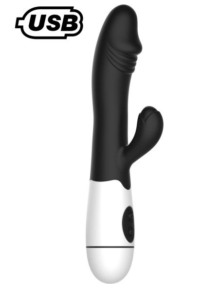 Canvor vibromasseur rabbit noir 30 programmes rechargeable usb