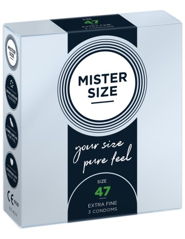 En préservatifs par 3 de la marque Mister Size