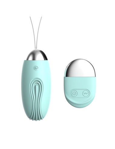 Oeuf vibrant turquoise rainuré usb avec télécommande de chez votre grossiste Dropshipping CL.DIFFUSION