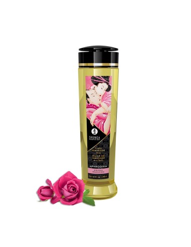 Shunga : huile massage aphrodisiaque fleurs