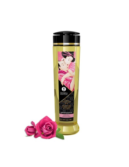 Shunga : huile massage aphrodisiaque fleurs