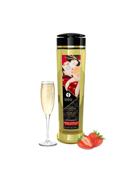 Huile massante aphrodisiaque fraise champagne