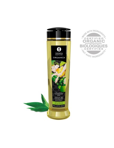 Shunga : huile massage bio thé vert aphrodisiaque