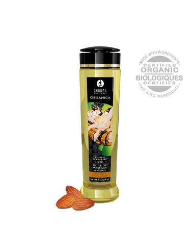 Shunga : huile massage bio amande aphrodisiaque