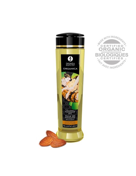 Shunga : huile massage bio amande aphrodisiaque