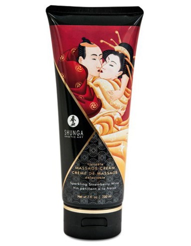 Shunga crème de massage fraise vin