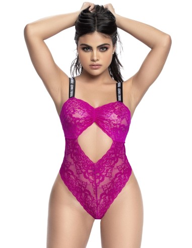 Body en dentelle rose avec dos nu de la collection mapalé, vente pour les professionnels.