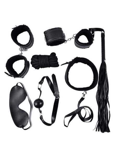 Ensemble de 10 pièces fétiches noires pour soirée Bdsm  de chez votre distributeur en