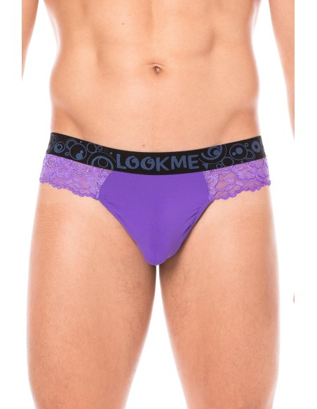 String violet dentelle douce et délicate pour homme