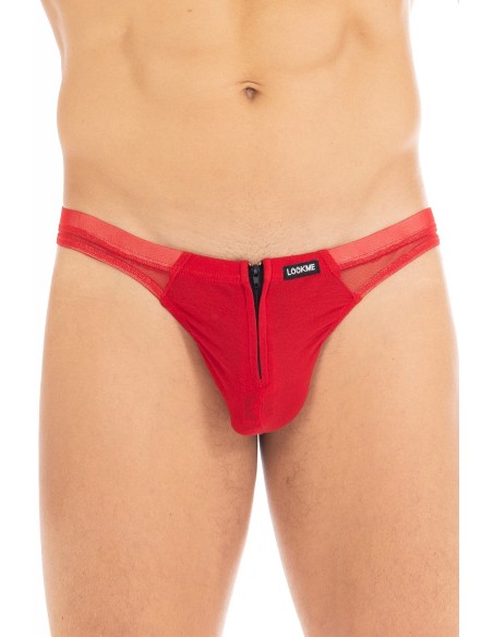 String rouge sexy avec double zip