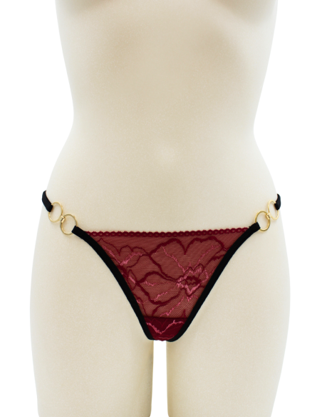 String bordeaux avec anneaux détachables - PM05GOPC-BRED