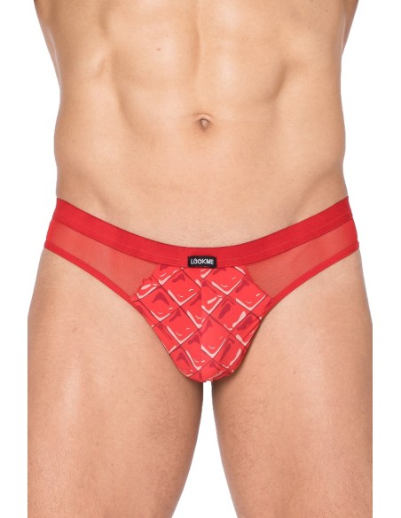 LOOKME, lingerie pour homme du basic ou très sexy, string rouge 2D