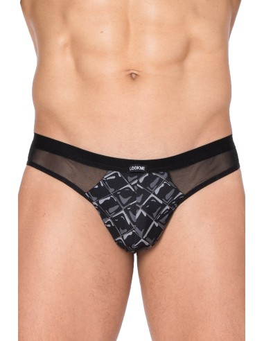 LOOKME, lingerie pour homme du basic ou très sexy, string noir 2D