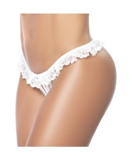 Culotte ouverte en dentelle blanche de la collection Mapalé, vente en  de lingerie sexy mapalé